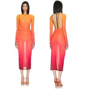 Courreges 2nd Skin Dress In Gradient Sunset